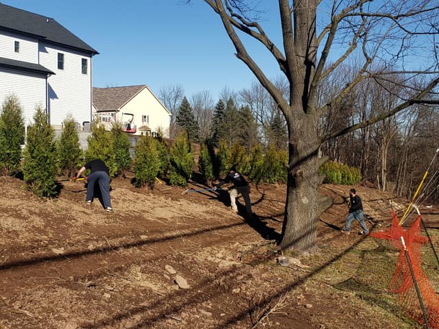 Raking & Seeding work by DeLuca Brothers Construction